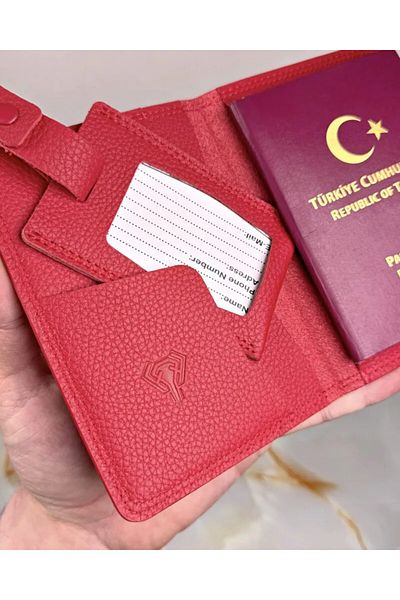 Fil Deri Етикет за паспорт и багаж от естествена кожа, модел 2038