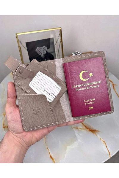Fil Deri Ετικέτα διαβατηρίου και βαλίτσας μοντέλου 2038 από γνήσιο δέρμα