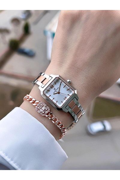 Daniel Klein 30 Mt Water Resistant Women's Wristwatch and Bracelet with Steel Cord
