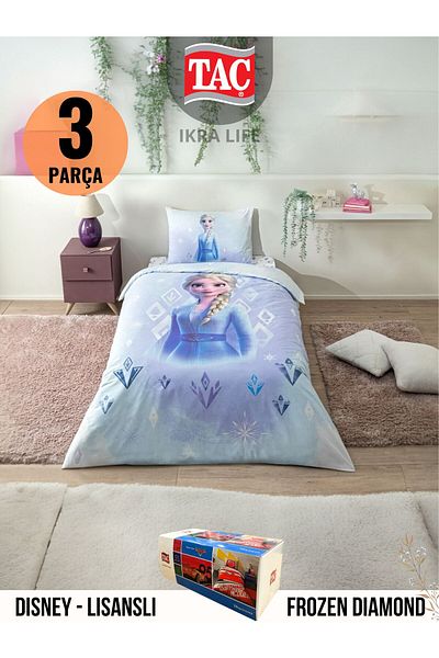 Taç Frozen Diamond Disney Single Duvet Cover Set