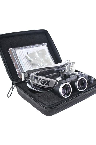 barishan medikal Hiper Lupa St345 Doctor Glasses Uvex Black Grey Frame 2-5X Metal Frame Loupe