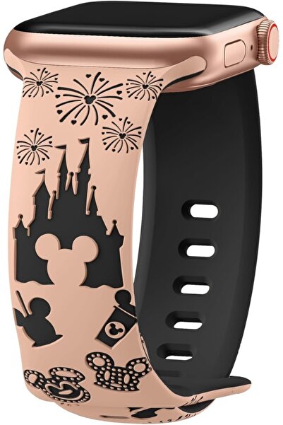 UnDePlus Apple Watch 10/11 42mm-38/40/41mm Kordon Leopar Desen Yumuşak Siliko...