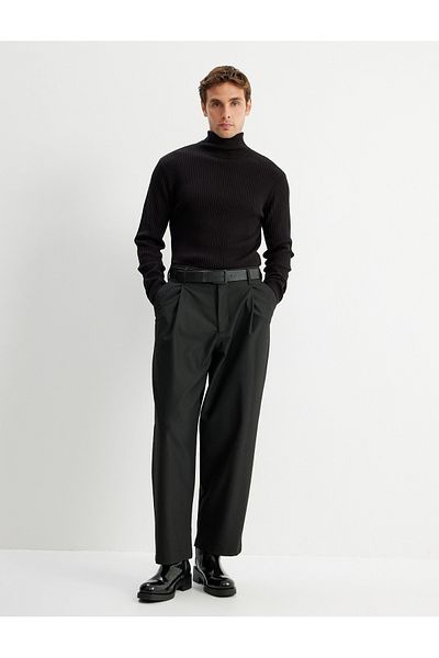 Koton Πλεκτό πουλόβερ με γιακά - Basic Cotton Blend