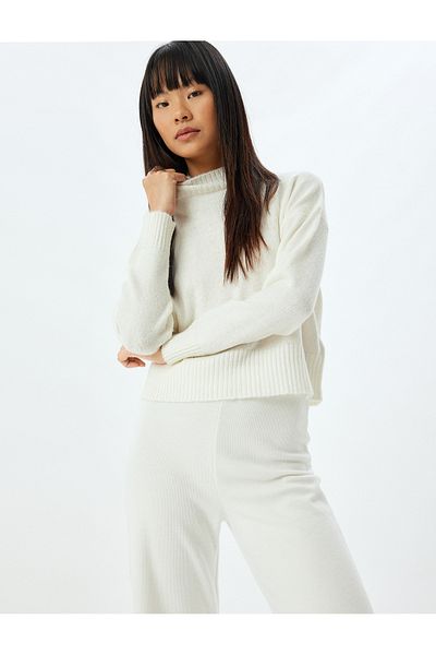 Koton Basic Knitwear Sweater Stand Collar Long Sleeve