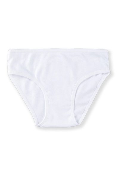 BAYKAR Set de bikini pentru fete din bumbac organic de bază cu coaste de 6 piese alb