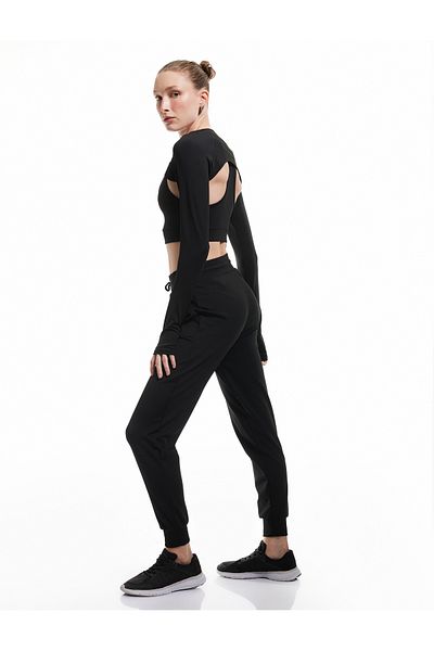 Koton High Waist Comfortable Fit Lace up Pocket Jogger Sweatpants