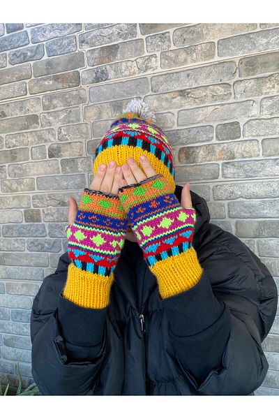 MESKSTORE Unisex Beanie Gloves Set