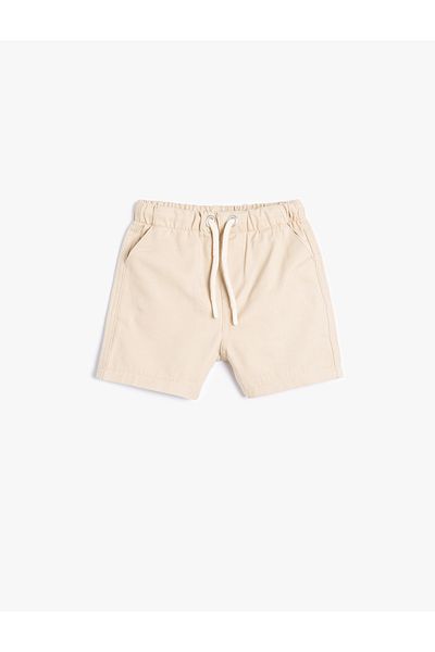 Koton Basic Shorts with Cotton Pocket Detail and Tie Waist