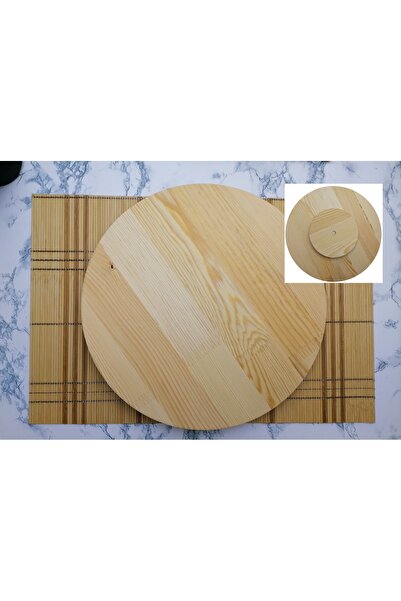 sweenhome طبق تقديم دوار من الخيزران على شكل دائري