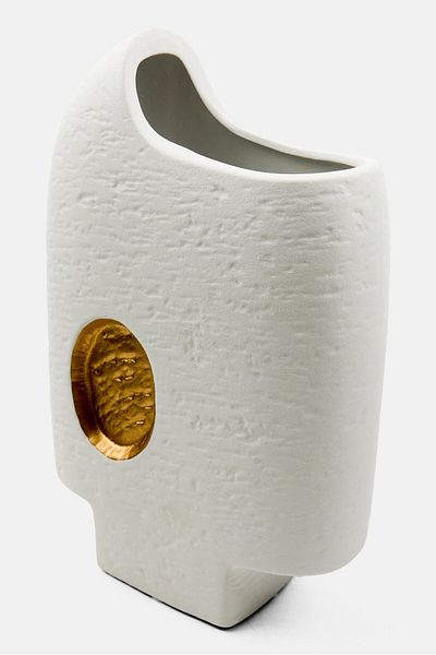 Muy Mucho Decoration Ceramic Vase, White
