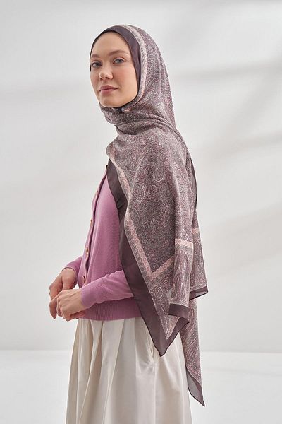ARMANDA Ethnic Voile Vintage Σάλι - Σκούρο Μωβ
