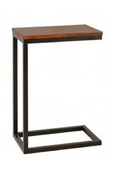 Doffo Retro Doğal Ahşap Yan C Sehpa