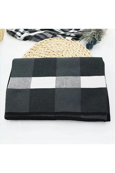 Boho Men's Scarf Made of cotton and Wool Blend, Thick Elastic Keffiyeh Resistant to Wind and Cold