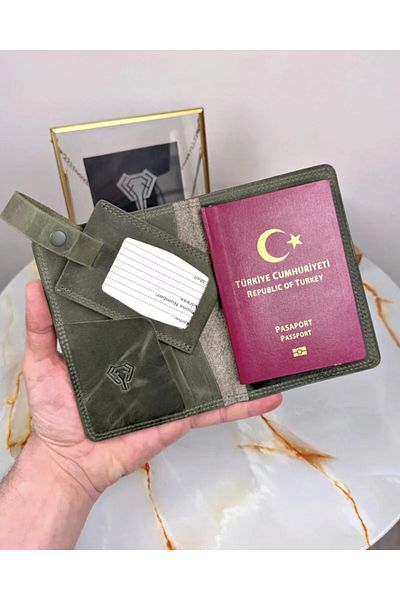Fil Deri Ετικέτα διαβατηρίου και βαλίτσας μοντέλου 2038 από γνήσιο δέρμα