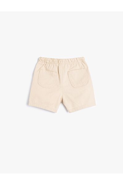 Koton Basic Shorts with Cotton Pocket Detail and Tie Waist
