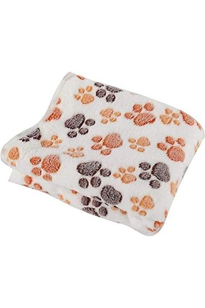 COOYA Pet Blanket, Pet Cushion, Small Dog Cat Warm Sleep Mat, Paw Print Cushion