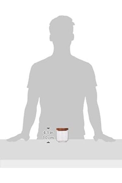 Billi AKDC 800ML Rectangular Glass Storage Jar with Wooden Lid & Spoon – Airtight Borosilicate Canister