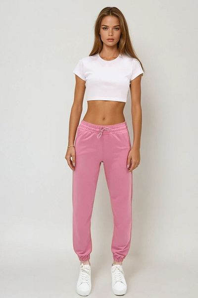 VAGGON Γυναικεία φούτερ Dusty Rose με ελαστικά πόδια με δύο κλωστές Urt8090