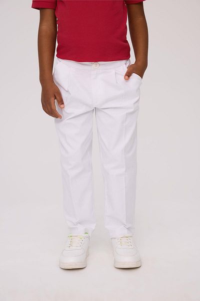 Nebbati Boy's White Trousers