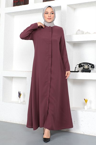 Tesettür Dünyası Hidžáb Abaya Tsd230414 Dusty Rose na skrytý zip