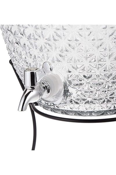 AKDC Harmony ST038B-10 TABLE TOP 10L GLAS PINEAPPLE JAR WITH METAL STAND AND NORMAL DISPENSER