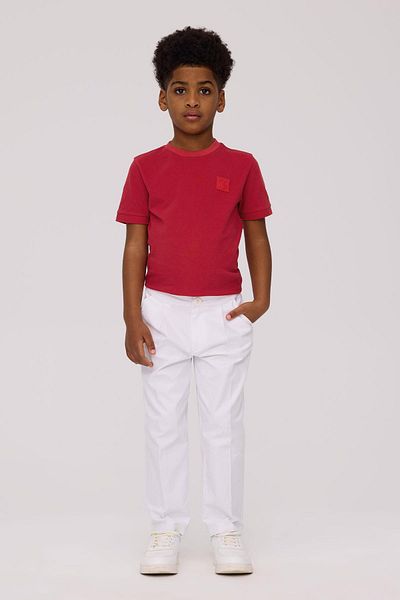 Nebbati Boy's White Trousers