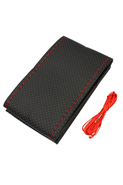 LEEPEE خيط أحمر مع إبرة خيط غطاء عجلة قيادة السيارة DIY زخرفة جلدية داخلية قا...