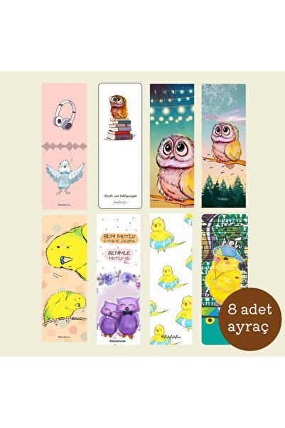 Fatofotofan Kuşlar Dünyası 8'li Kitap Ayracı