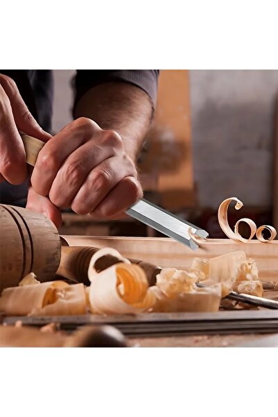 Depolife Ahşap Keski Seti 6lı Iskarpela Keskin Vanadiyum çelik Ahşap oyma Alet Takımı Ahşap Saplı Ergonomik