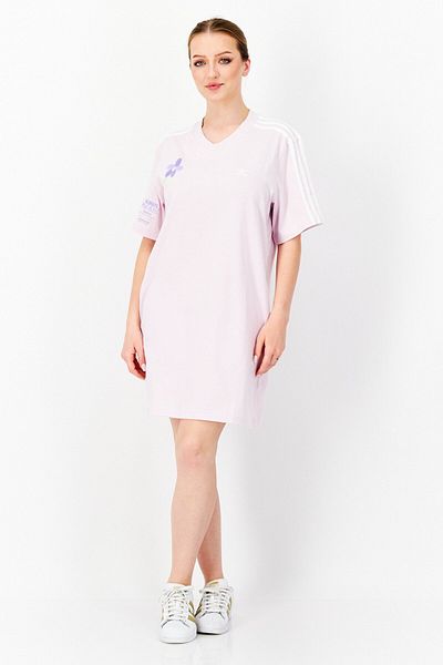adidas Women Sportswear Fit Short Sleeve Training T-shirt Dress, Light Pink