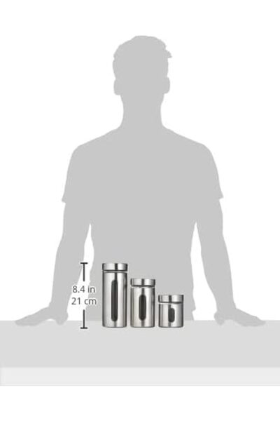 Harmony 2724623292946 Glass Canister With Stainless Steel Coat 3 Pieces Set