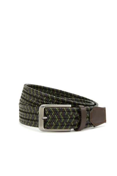 George Hogg Kahverengi Örgü Erkek Deri Kemer