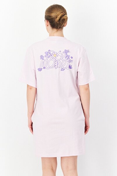 adidas Women Sportswear Fit Short Sleeve Training T-Shirt Dress, Light Pink