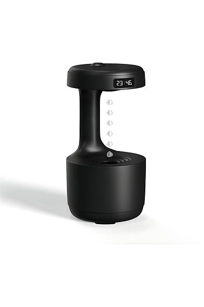 Other Water Drop Humidifier | USB LED Anti-Gravity Humidifier 600ml 23x12cm with LED Clock Display