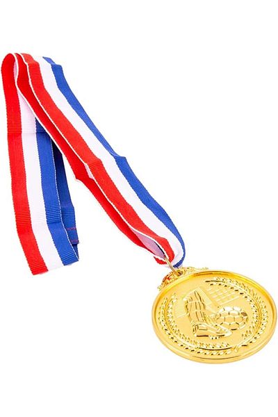 AKDC Medal Fb Gold 6Cm X 6Cm X 1Cm Blue, Red, White And Gold