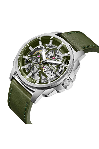 Slazenger SL.9.2409.1.03 Men Automatic Display Watch & Leather Strap Green