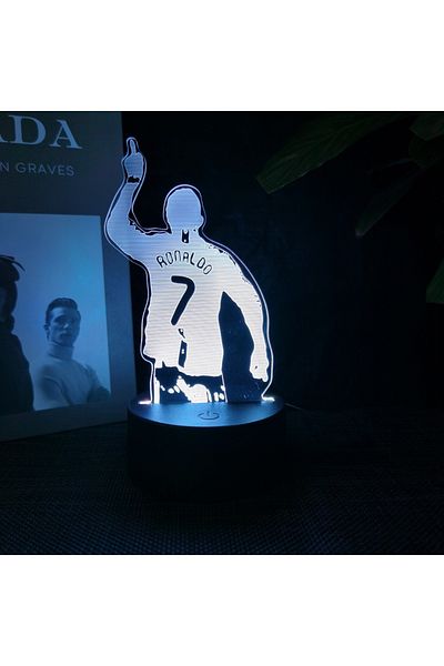 Choice 7 colors no remote football star C Ronaldo 3D night light changes 16 colours to decorate your room,