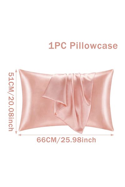 Choice Pink Silk Satin Pillowcase Simple Solid Color Pillow Cover Bedding Household Smooth Multicolor Satin