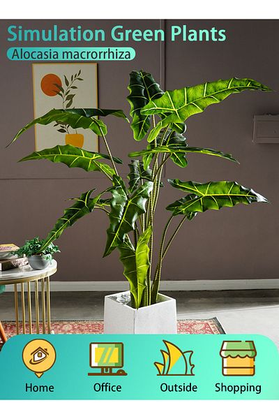 EqiEch Artificial Tree,Artificial Simulation Plant,9-leaf Salian Fake Plant,Potted Faux Tree,120cm