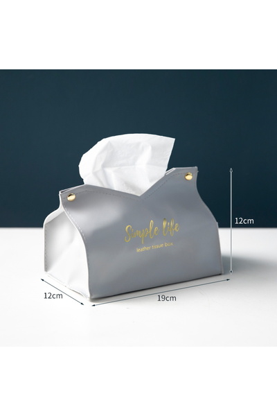Choice علبة مناديل جلدية رمادية اللون، حامل مناديل للسيارة، حامل مناديل لغرفة...