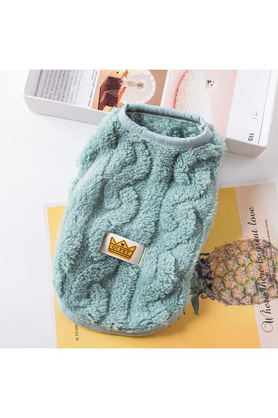 Choice S Green Soft Cozy Cat Clothes Autumn Winter Warm Fleece Sweatshirt For Small Dogs Puppy Kitten Jacke
