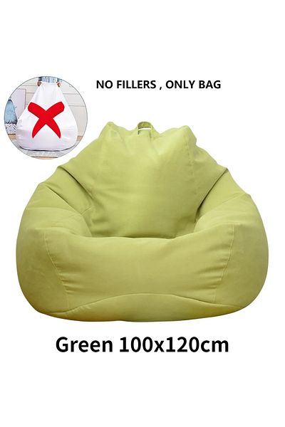 Green 100x120cm OTAUTAU Large Bean Bag Chair Sofa Cover Without Filler Lazy Corner Seat Beanbag Couc