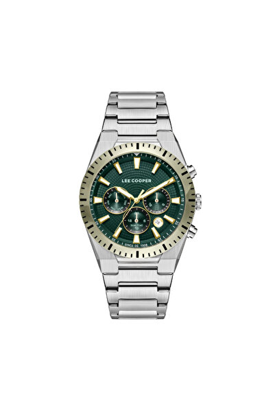 Lee Cooper ساعة رجالية متعددة الوظائف بمينا خضراء داكنة - LC08100.270