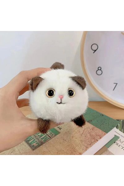 Choice white cat Wagging Tail Cute Cat Toy Plush Doll Key Rings Door And Bag Pendant Cartoon Animal Cat Fas