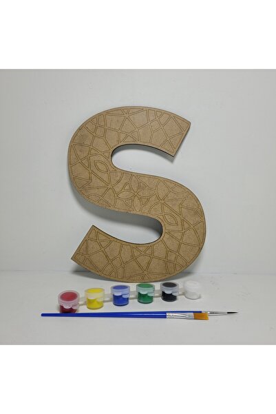 DESTİNA - Destina Ahşap Mandala Boyama Seti-"S Harfi"-19cm*23cm