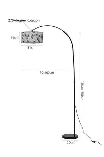 X SPRING Leaf print floor lamp with Remote Control & 3-Color LED Light - Adjustable Lamp for Living Room