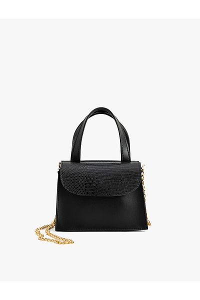 Koton Faux Leather Croco Detailed Handle Chain Strap Crossbody Bag