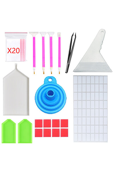 Choice1 39 قطعة من أدوات الرسم الماسي مع صندوق تطريز الماس وأقلام الرسم بأحجا...