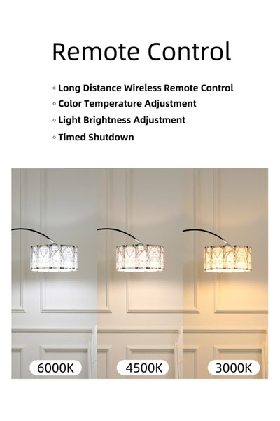 X SPRING Nature print floor lamp with Remote Control & 3-Color LED Light - Adjustable Lamp for Living Room