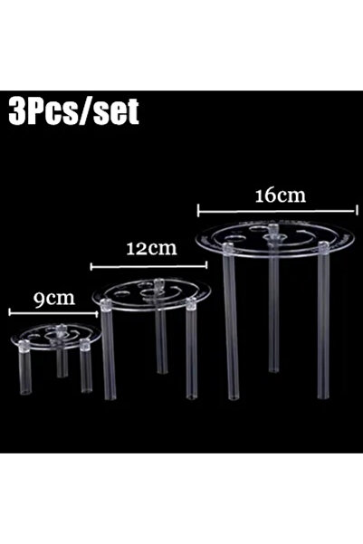 Choice حامل كيك متعدد الطبقات أسود مقاس 8 بوصات مع حشية معلقة لدعم طبقات الكي...